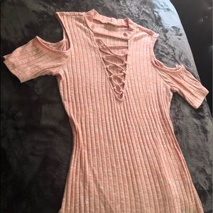Pink xl shoulder cutout top